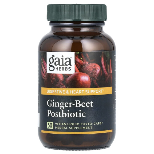 Gaia Herbs, Ginger-Beet Postbiotisk, 60 Vegan Liquid Phyto-Kapslar 2
