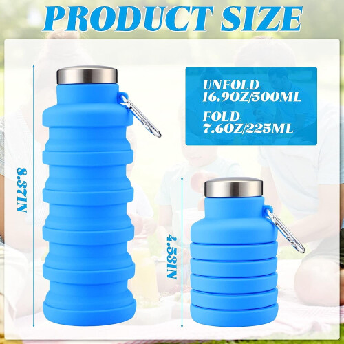 4 πτυσσόμενα μπουκάλια νερού σιλικόνης 17oz, στεγανά και φορητά για 1