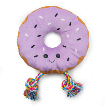 HugglePets Party Pup Donut Squeaky Dog Toy - Purple