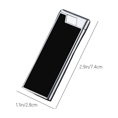 Refillable metal lighter slim wind-resistant butane flame 2