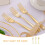 Gouden plastic wegwerpbestekset 3
