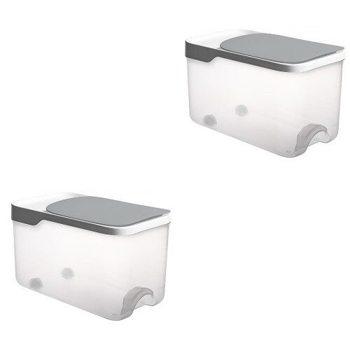 Rice Storage Bin with Lid, PP Plastic, 20 lb, Grey 1