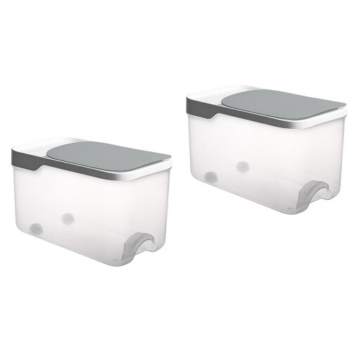 Rice Storage Bin with Lid, PP Plastic, 20 lb, Grey 2