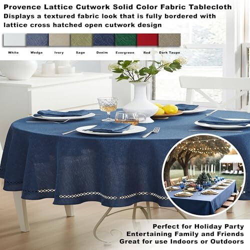 Wedgewood Blue Rectangle Tablecloth 60 x 102 in 1