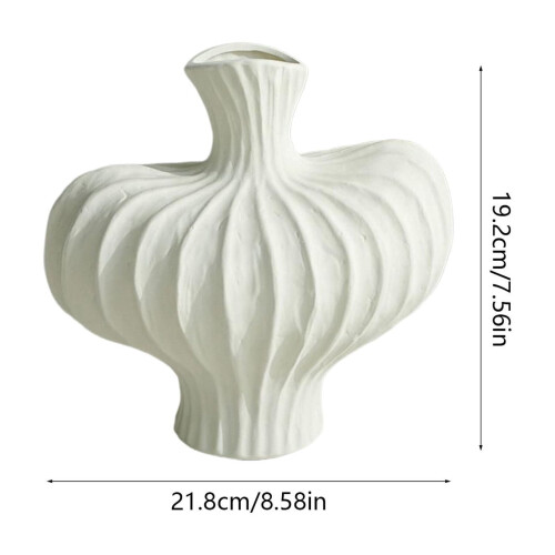 White Plastic Vase – Imitation Glazed, 1 pc 2