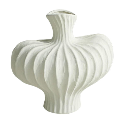 White Plastic Vase – Imitation Glazed, 1 pc 1