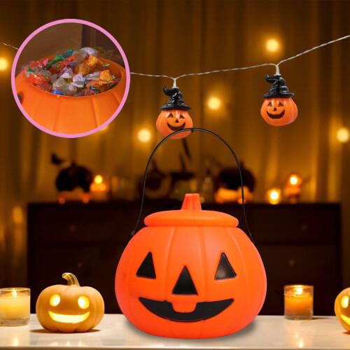 Halloween Pumpkin Lantern Table Centerpiece Candy Bowl 1