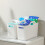 Rectangular White Plastic Storage Basket 11x8x4.5 in 5