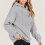 Damen Herbstoberteile, Langarm-Kapuzenpullover, einfarbig, locker geschnitten, lässig, Basic-Hoodie, Grau 4