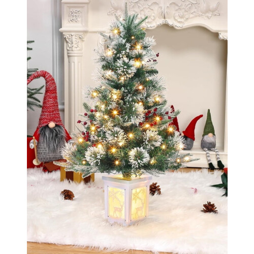 Flocked Fiber Optic Christmas Tree 3 ft to 4.5 ft 2