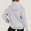Damen Herbstoberteile, Langarm-Kapuzenpullover, einfarbig, locker geschnitten, lässig, Basic-Hoodie, Grau 8