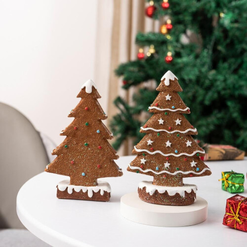 Resin Gingerbread & Christmas Tree Desktop Ornament 1