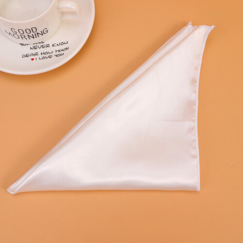 YEAHIBABY 6Pcs White Polyester Napkin Cloth Solid Color for Hotel Restaurant Tableware Pad 2