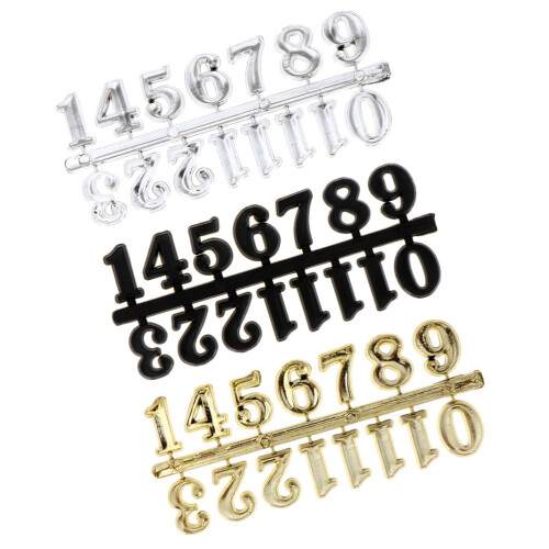 DIY Wall Clock Numbers Kit – Plastic, Gold/Silver/Black, 1
