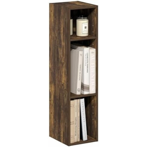 Στενή βιβλιοθήκη Fulda 3 επιπέδων, πλάτος 8", 9,3x7,9x31,5", Amber Pine – για σαλόνι, υπνοδωμάτιο, 2