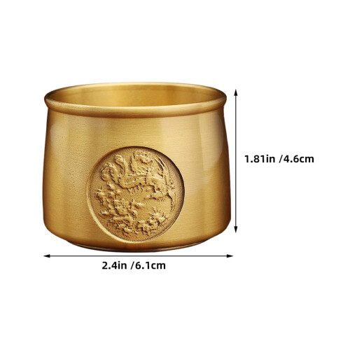 Golden Brass Dragon Phoenix Treasure Bowl 1