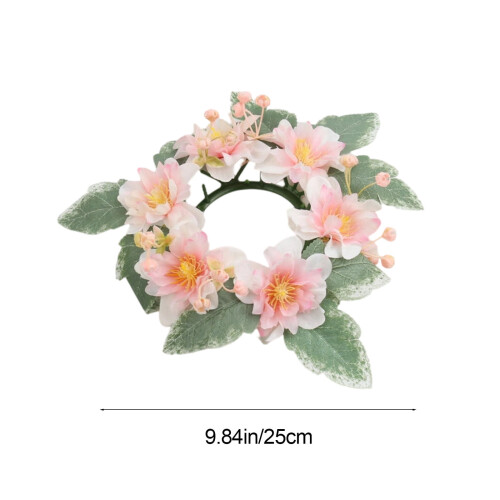 Couronne de bougies pivoines pour centres de table 25 x 25 cm 2