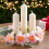 Couronne de bougies pivoines pour centres de table 25 x 25 cm 6