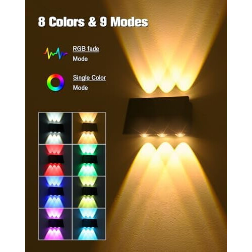 6-Pack Solar Fence Lights, IP65 Waterproof, 12 Modes 1