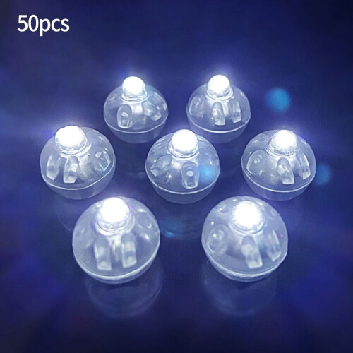 50 pcs Mini LED Balloon Lights - 13 mm, Battery Powered 1