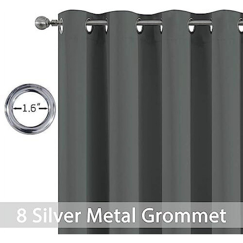 Blackout Curtains 52x84 in Dark Grey 2 Panels 2