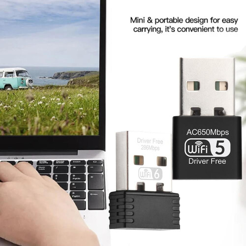 USB Wi-Fi adaptér 650 Mbps 802.11ac dvojpásmový 1