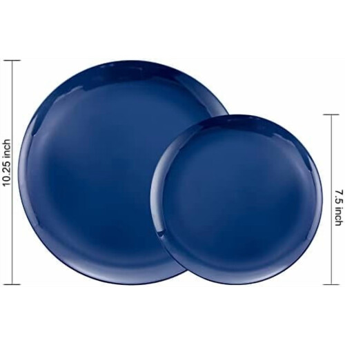 100 τεμάχια μπλε πλαστικά πιάτα: Δείπνο 50x10,25" + Επιδόρπιο/Σαλάτα 50x7,5" – Βαρέως 1