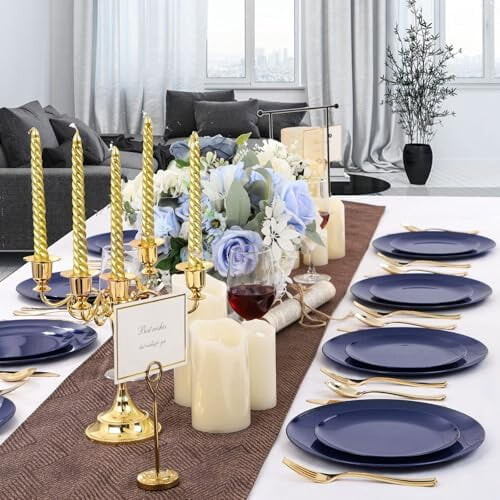 Red and Gold Disposable Plates 100 Pack: 50 Dinner + 50 2