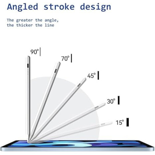 Penna stilo compatibile con Samsung Galaxy Tab A9/A8/A7, iOS/Android/Windows, Dual Touch Screen (bianca) 2