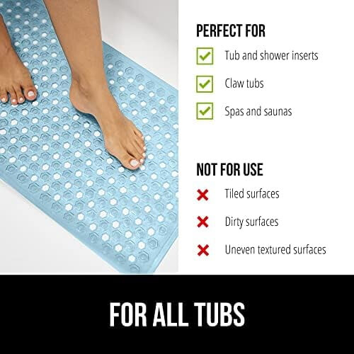 Shower Mat with Suction Cups, 21" x 21", Machine Washable 2