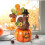 Hand-Painted Turkey on Pumpkin Resin Table Decor 5