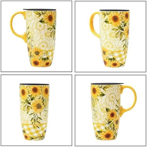 17 oz Ceramic Travel Mug with Lid and Handle 2