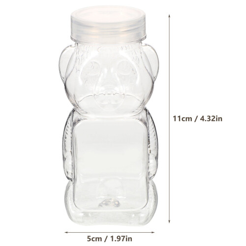 6-Pack Transparent Bear-Shaped Honey Jars with Lids 1
