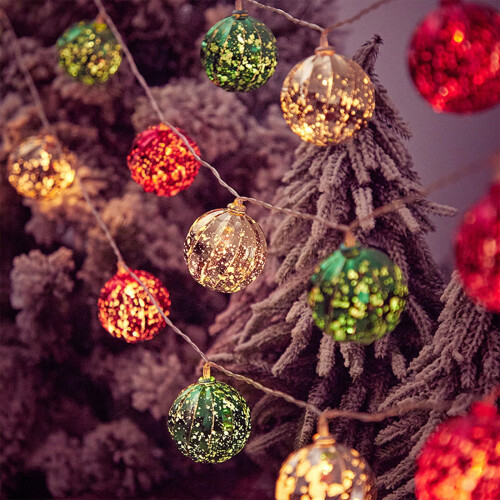 Battery-Operated LED Ball String Lights, 200 cm, 10 Lights 2