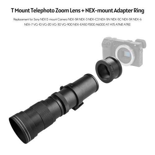 Φακός T-Mount 420-800mm για Sony E-mount, F/8.3-16, Χειροκίνητη εστίαση, Συμβατός με κάμερες E-mount 1