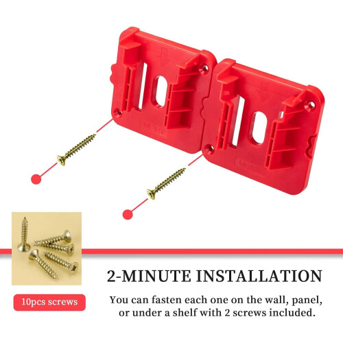 Θήκη μπαταρίας συμβατή με μπαταρία Milwaukee M18 18V, Μπαταρίες τοίχου για αποθήκευση σε 2