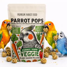 Parrot Pops Veggie Small - Pokarm: Ziarno Z Warzywami W Kształcie Kuleczek Dla Średnich I Małych Papug 250G