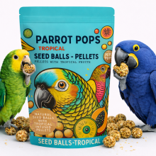 Parrot Pops Tropical -Big Parrot - Pokarm Tropikalny W Kształcie Kuleczek Dla Średnich I Dużych Papug  250G
