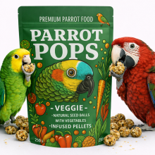 Parrot Pops Veggie -Big Parrot - Pokarm: Ziarno Z Warzywami W Kształcie Kuleczek Dla Średnich I Dużych Papug  250G