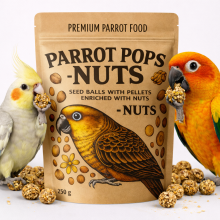 Parrot Pops Nuts Small - Pokarm: Ziarno Z Dużą Ilością Orzechów W Kształcie Kuleczek Dla Średnich I Małych Papug 250G