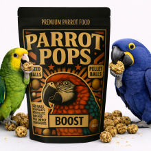 Parrot Pops Boost - Hi Energy - Big Parrot - Pokarm Energetyczny W Kształcie Kuleczek Dla Średnich I Dużych Papug  250G