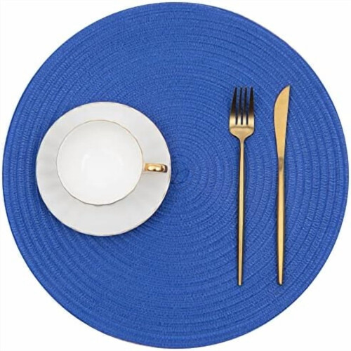 Round Placemats Set of 6 – 15 Inch Braided 1