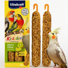 Vitakraft Kracker Premium - Kiwi I Cytryna - Wyjątkowa Podwójna Kolba Dla Nimf 2 Szt