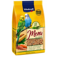 Vitakraft Menu Premium 500 G Dla Papug Falistych - Pełnoporcjowa Karma Z Jodem, Witaminami I Vital Pellets