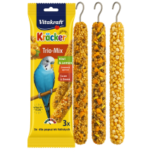 Vitakraft Kracker Trio-Mix Premium - Kiwi, Sezam, Pomarańcza - Kolby Dla Papużki Falistej 3 Szt