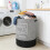 Linen Foldable Laundry Basket 40x50cm Grey 4
