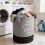 Linen Foldable Laundry Basket 40x50cm Grey 5