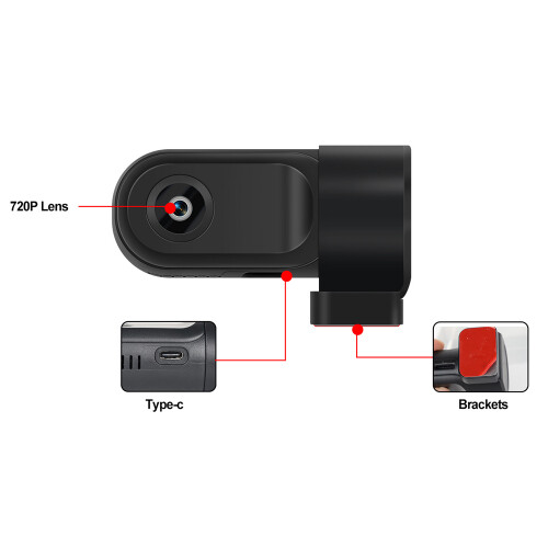 USB-Dashcam 64GB 75x48x36mm Schwarz 140 2