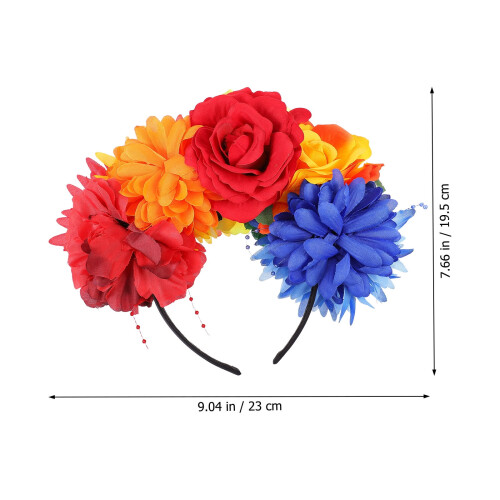Κορδέλα μαλλιών OUNONA Pride Flower Πολύχρωμη υφασμάτινη λουλουδάτη αξεσουάρ πάρτι για 2