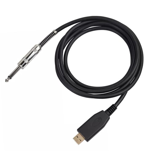 USB-guitarkabel, 6,35 mm mono-han til USB-han-interfaceadapter til elektrisk guitar, bærbar computerindspilning og sang 1